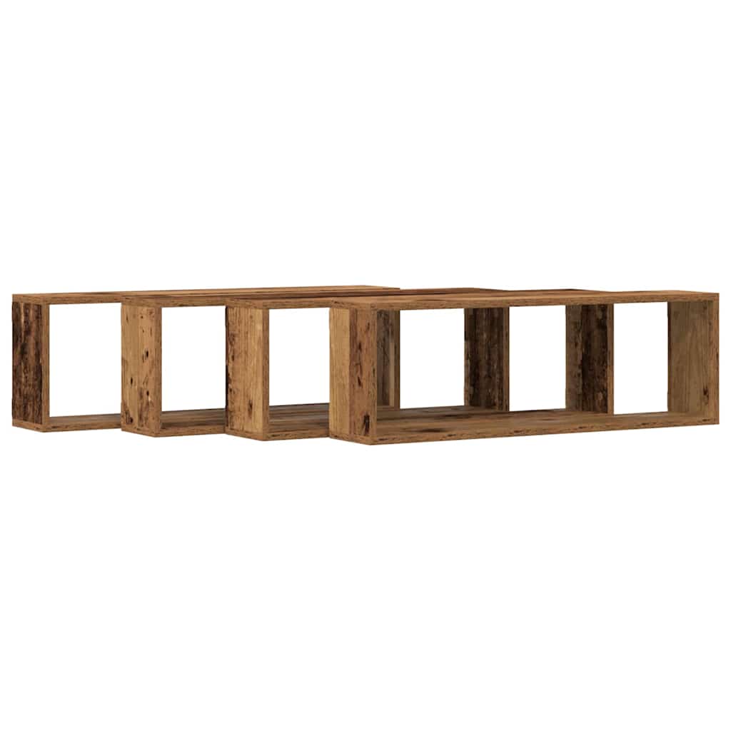 Wandregale 4 pcs Altholz 80 x 15 x 26 cm Holzwerkstoff