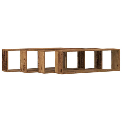 Wandregale 4 pcs Altholz 80 x 15 x 26 cm Holzwerkstoff