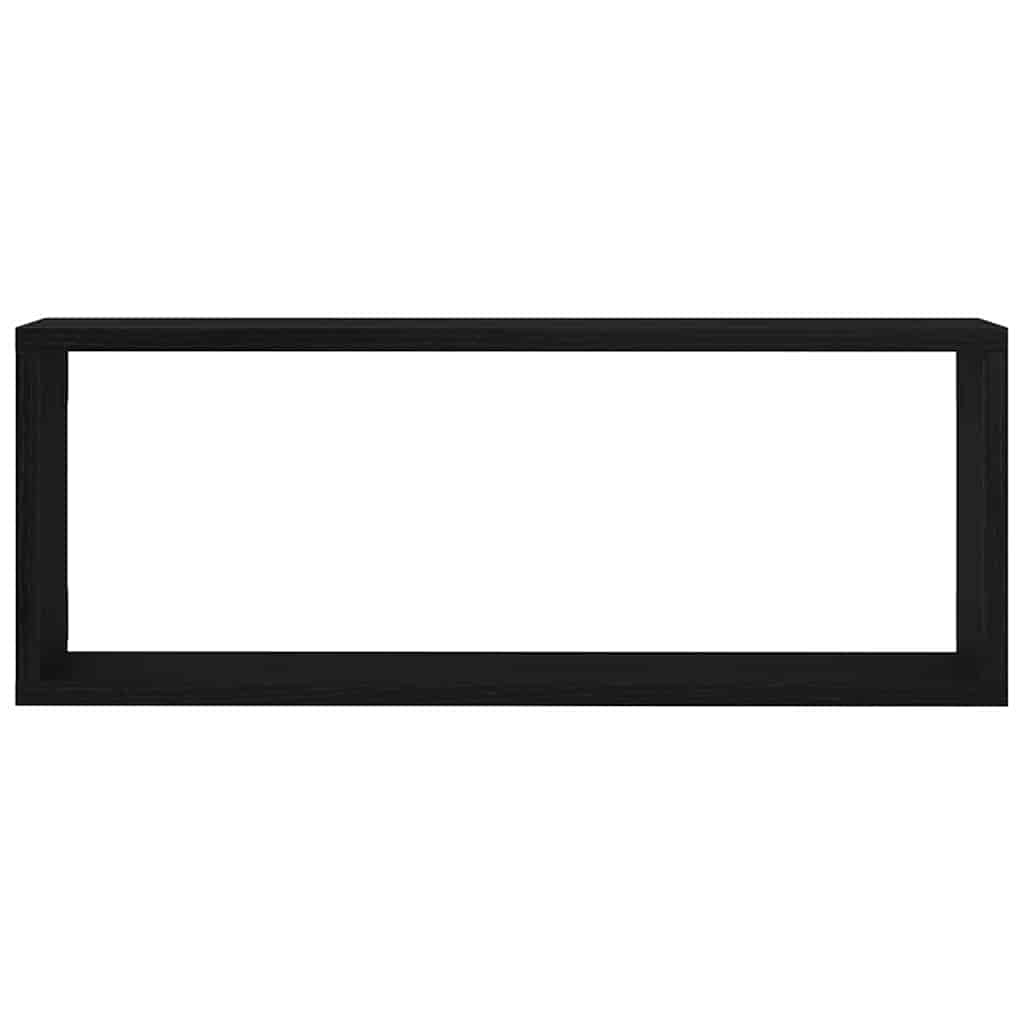 Wandregale mit Regal 2 pcs Schwarz Eichen-Optik 60 x 15 x 23 cm