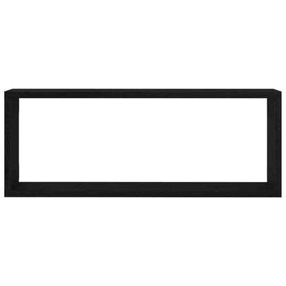 Wandregale mit Regal 2 pcs Schwarz Eichen-Optik 60 x 15 x 23 cm