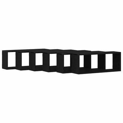 Wandregale mit Regal 6 pcs Schwarz Eichen-Optik 60 x 15 x 23 cm