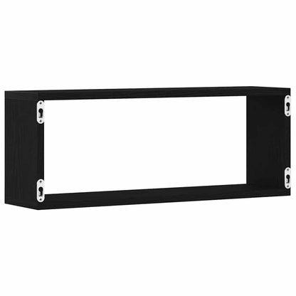 Wandregale mit Regal 6 pcs Schwarz Eichen-Optik 60 x 15 x 23 cm