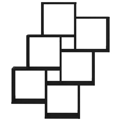 Wandregal Schwarz Eichen-Optik 78 x 15 x 93 cm Holzwerkstoff