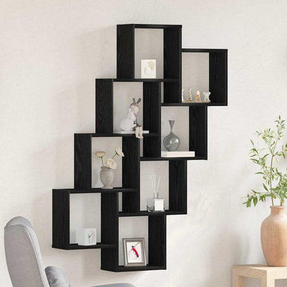 vidaXL Wandregal Schwarz Eichen-Optik 90 x 15 x 119,5 cm Holzwerkstoff