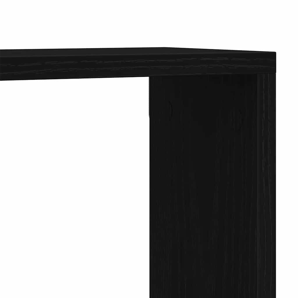 vidaXL Wandregal mit Regal 2 pcs Schwarz Eichen-Optik 50 x 15 x 85 cm