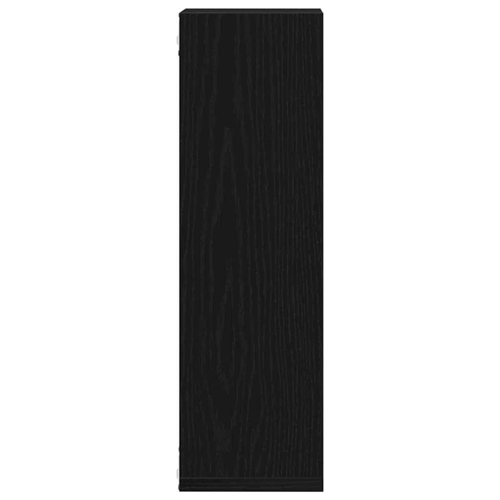 vidaXL Wandregal mit Regal 2 pcs Schwarz Eichen-Optik 50 x 15 x 85 cm