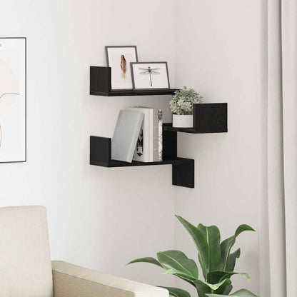 vidaXL Wandregal Schwarz Eichen-Optik 40 x 40 x 49,5 cm Holzwerkstoff