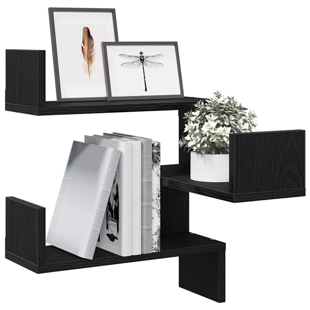 vidaXL Wandregal Schwarz Eichen-Optik 40 x 40 x 49,5 cm Holzwerkstoff