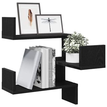 vidaXL Wandregal Schwarz Eichen-Optik 40 x 40 x 49,5 cm Holzwerkstoff