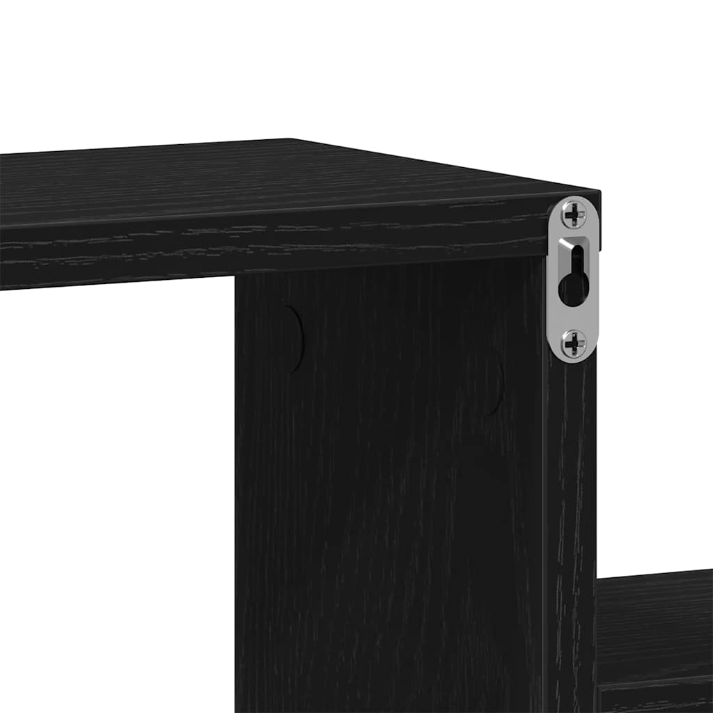 vidaXL Wandregal Schwarz Eichen-Optik 80 x 15 x 78,5 cm Holzwerkstoff