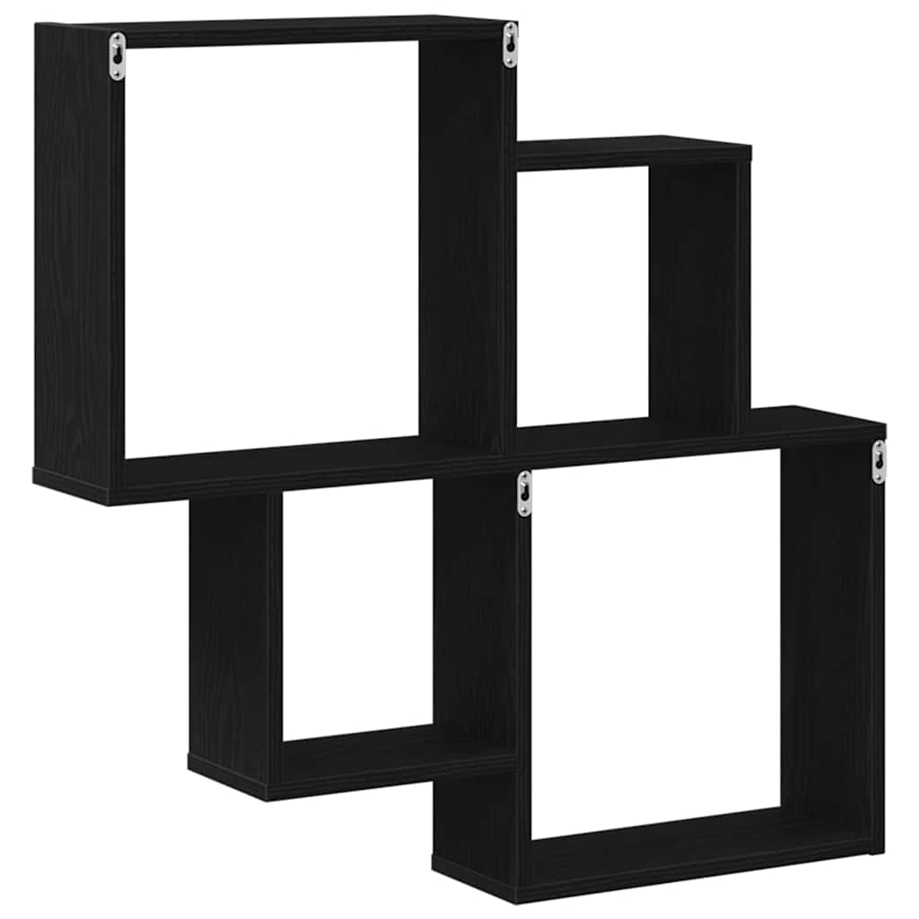 vidaXL Wandregal Schwarz Eichen-Optik 80 x 15 x 78,5 cm Holzwerkstoff