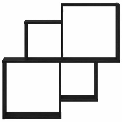 vidaXL Wandregal Schwarz Eichen-Optik 80 x 15 x 78,5 cm Holzwerkstoff