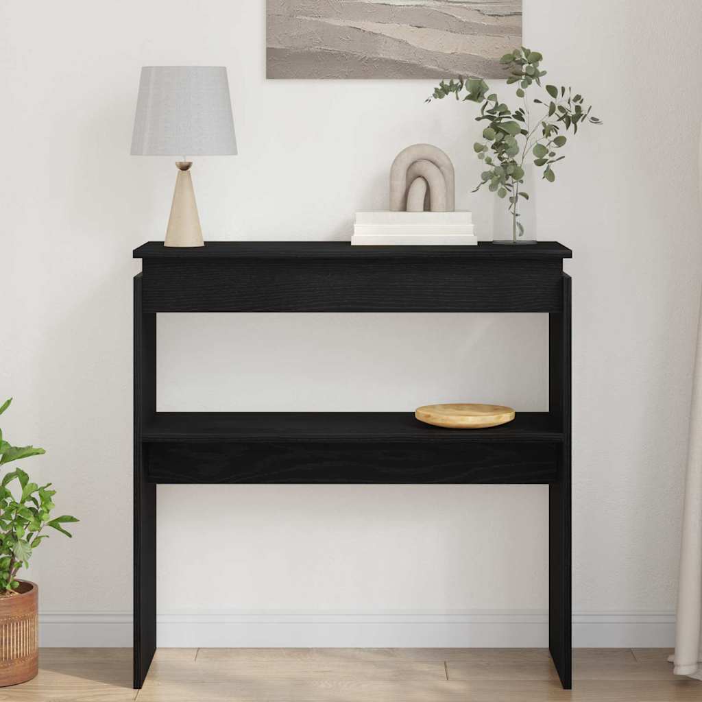 vidaXL Konsolentisch Schwarz Eichen-Optik 80 x 30 x 80 cm