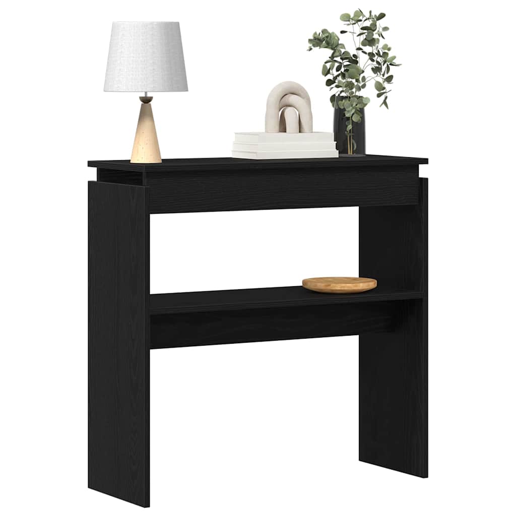 vidaXL Konsolentisch Schwarz Eichen-Optik 80 x 30 x 80 cm