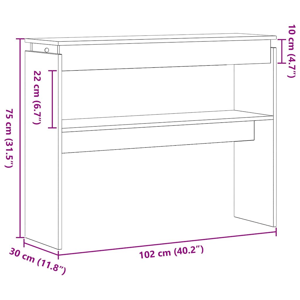 vidaXL Konsolentisch Schwarze Eiche 80 x 30 x 102 cm Holzwerkstoff