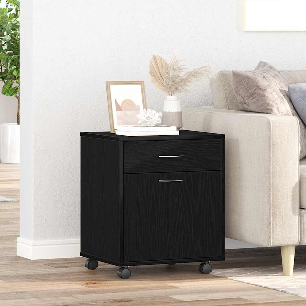 vidaXL Rollschrank Schwarze Eiche 45 x 38 x 54 cm Holzwerkstoff