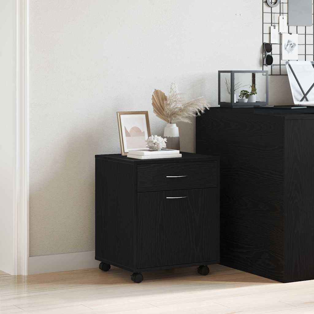 vidaXL Rollschrank Schwarze Eiche 45 x 38 x 54 cm Holzwerkstoff