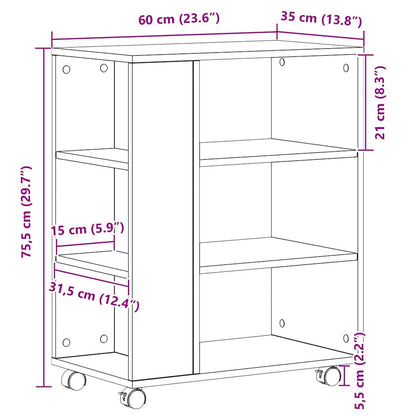 vidaXL Aufbewahrungsschrank Schwarz Eichen-Optik 60 x 35 x 75 cm
