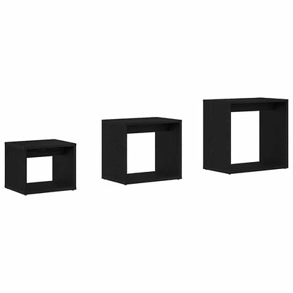 vidaXL Nestingtisch 3 pcs Schwarz Eichen-Optik Holzwerkstoff