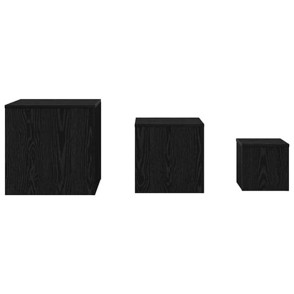 vidaXL Nestingtisch 3 pcs Schwarz Eichen-Optik Holzwerkstoff