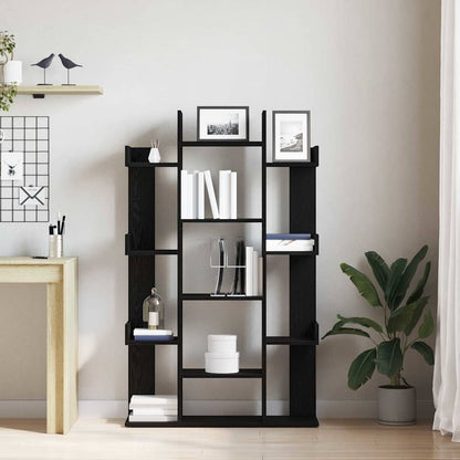 vidaXL Bücherregal Schwarz Eichen-Optik 86 x 25,5 x 140 cm