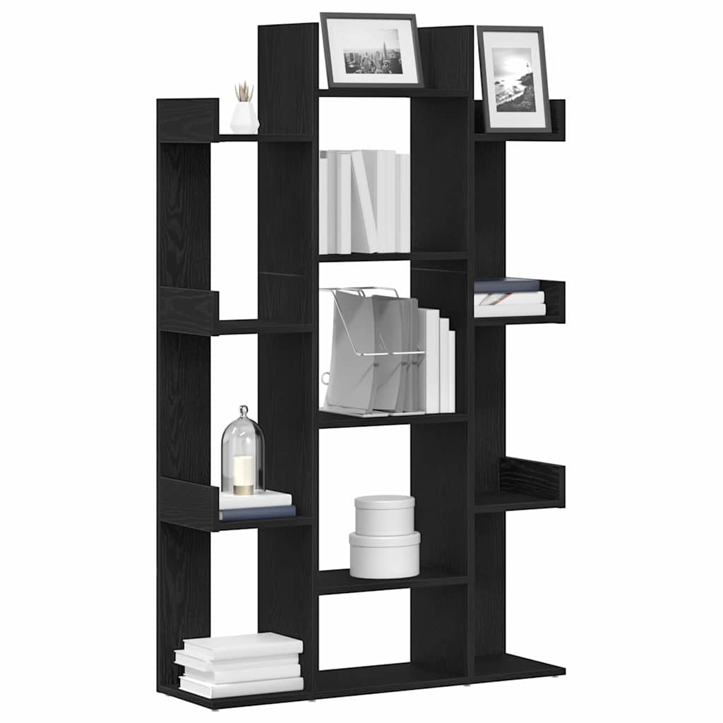 vidaXL Bücherregal Schwarz Eichen-Optik 86 x 25,5 x 140 cm