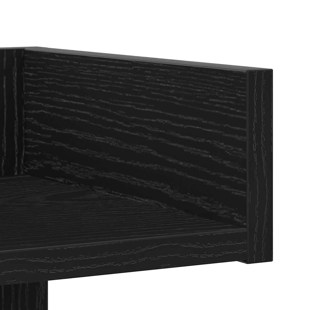 Bücherregal Schwarz Eichen-Optik 48 x 25,5 x 140 cm