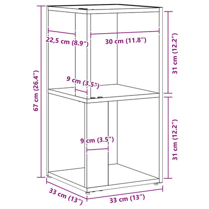 vidaXL Eckregale Schwarz Eichen-Optik 33 x 33 x 67 cm Holzwerkstoff