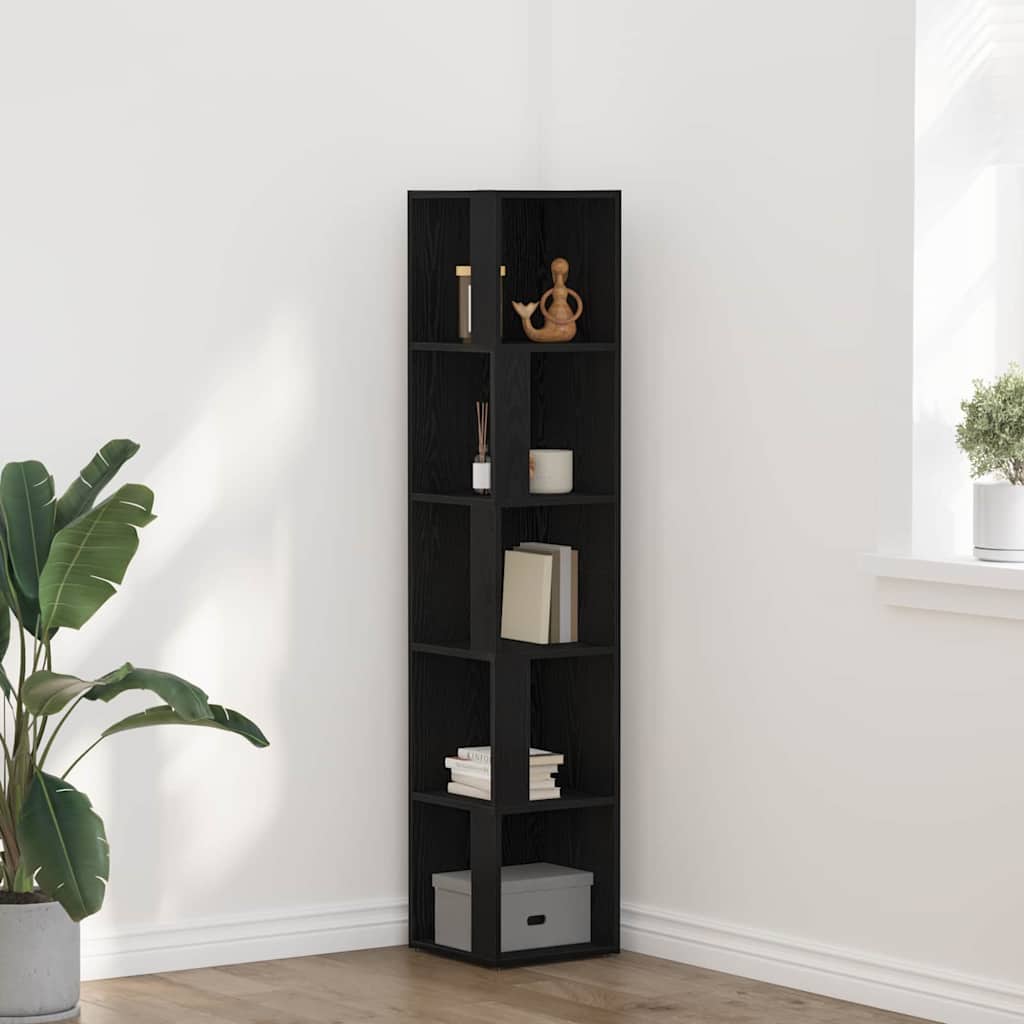 vidaXL Eckregale Schwarz Eichen-Optik 33 x 33 x 164,5 cm Holzwerkstoff
