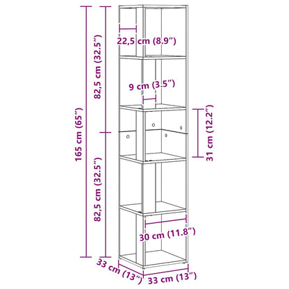 vidaXL Eckregale Schwarz Eichen-Optik 33 x 33 x 164,5 cm Holzwerkstoff