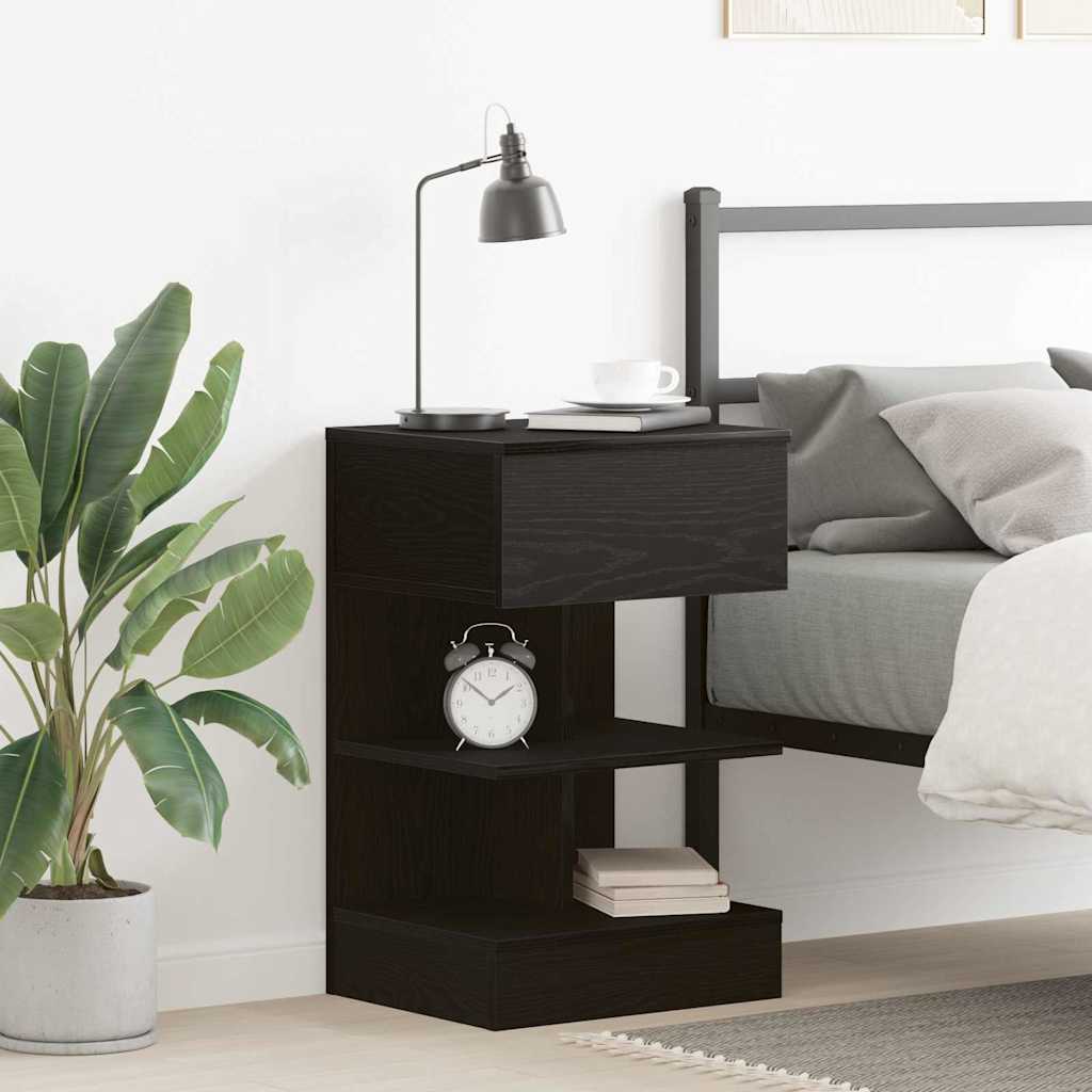 vidaXL Nachttisch Schwarz Eichen-Optik 40 x 35 x 65 cm Holzwerkstoff