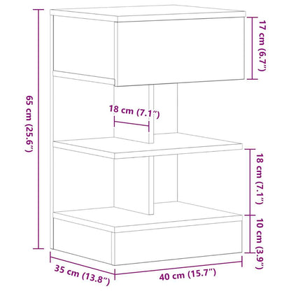 vidaXL Nachttisch Schwarz Eichen-Optik 40 x 35 x 65 cm Holzwerkstoff