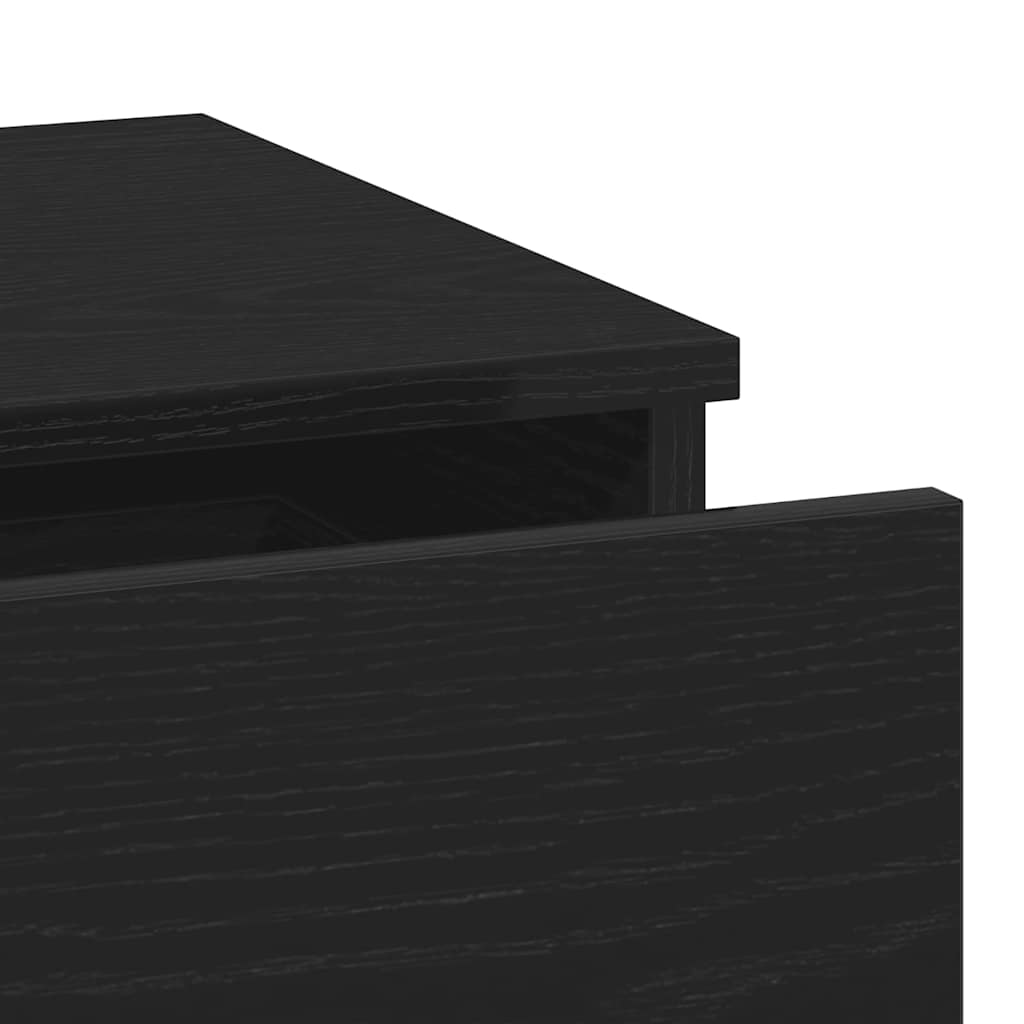 Nachttisch 2 pcs Schwarz Eichen-Optik 40 x 35 x 65 cm