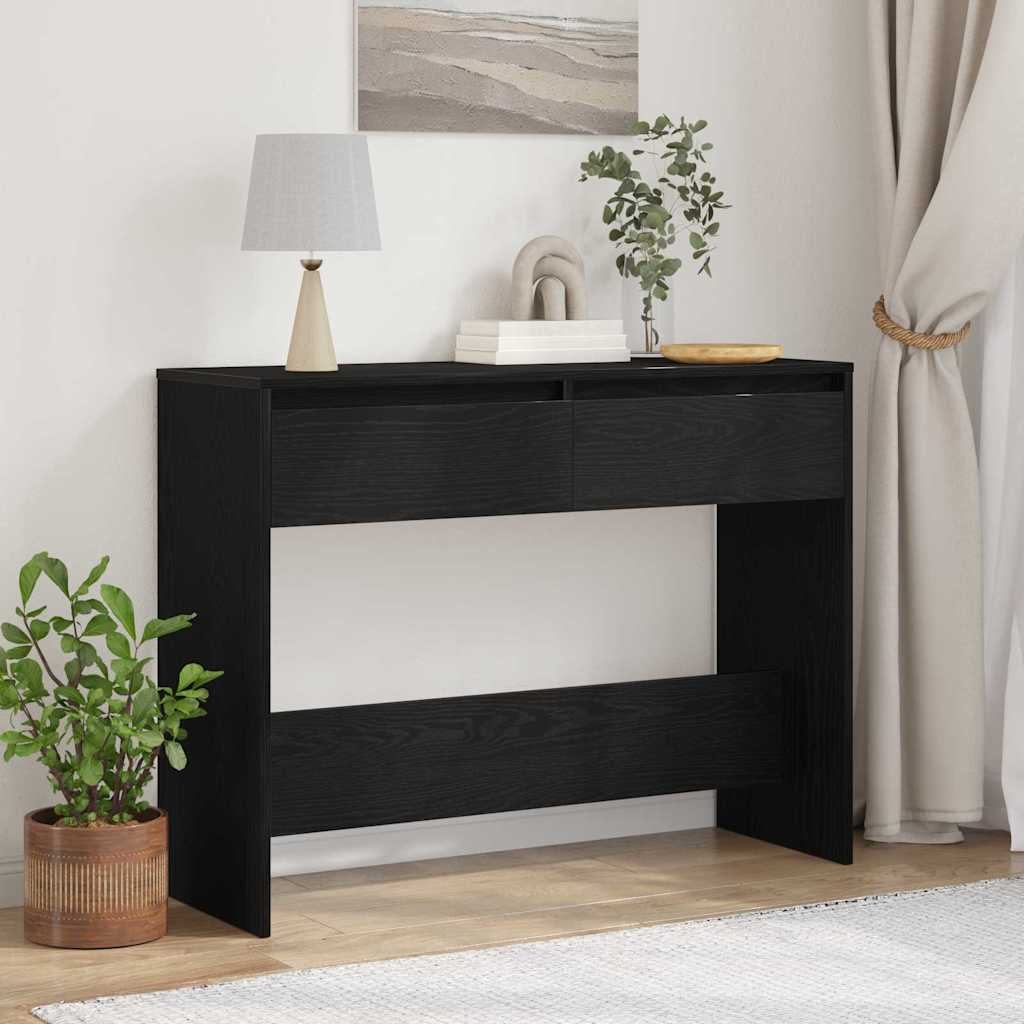 vidaXL Konsolentisch Schwarz Eichen-Optik 100 x 35 x 76,5 cm