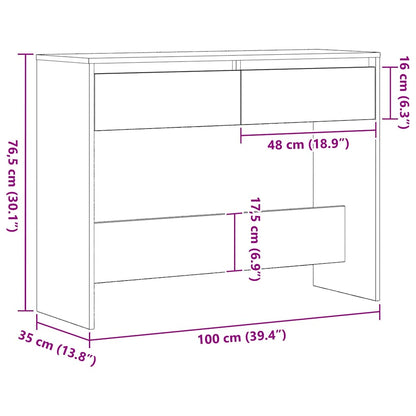 vidaXL Konsolentisch Schwarz Eichen-Optik 100 x 35 x 76,5 cm