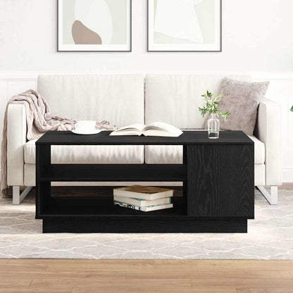 vidaXL Table basse noir aspect chêne 102 x 55 x 43 cm Bois d'ingénierie