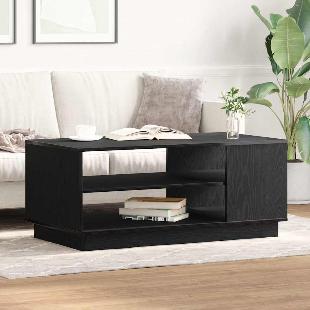 vidaXL Table basse noir aspect chêne 102 x 55 x 43 cm Bois d'ingénierie