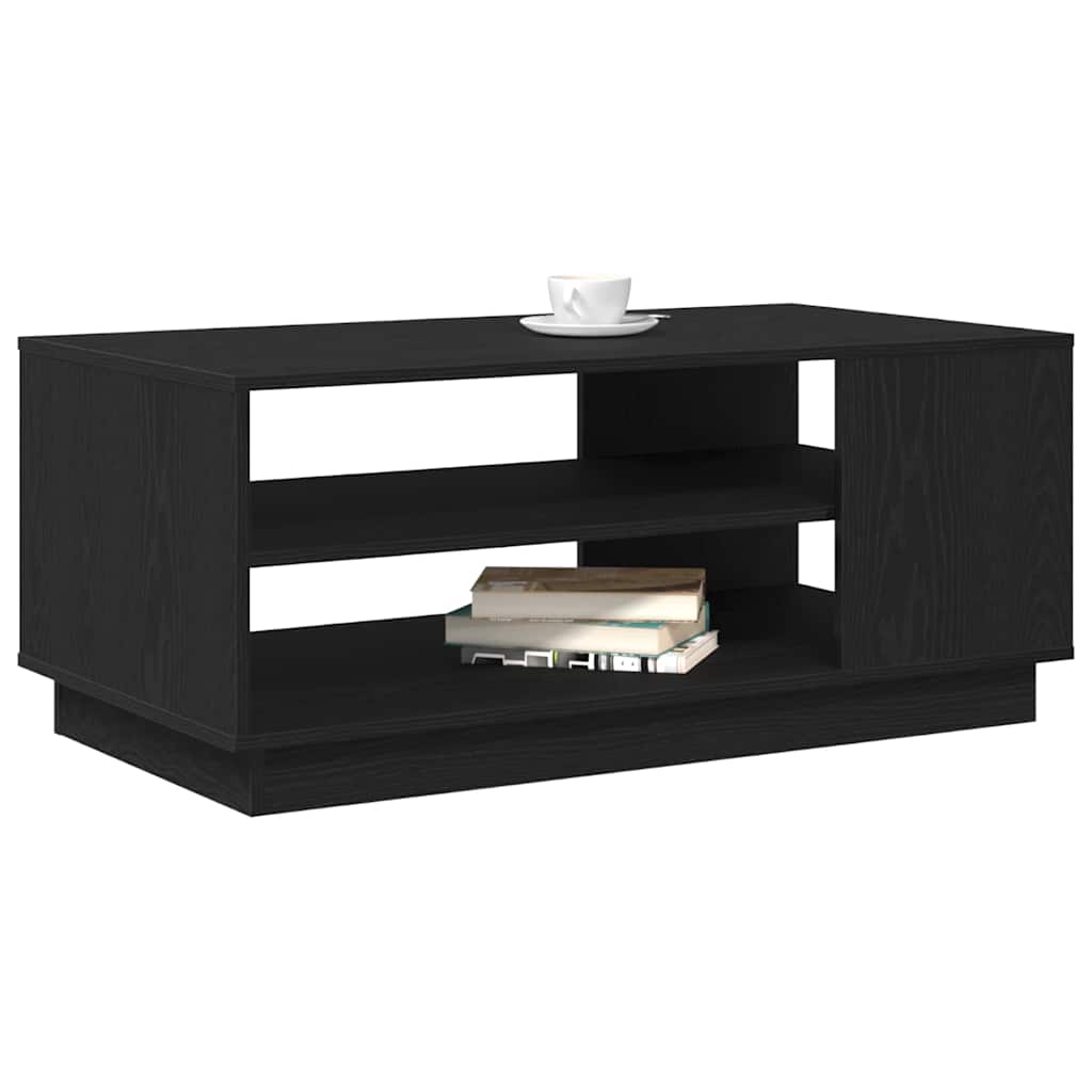 vidaXL Table basse noir aspect chêne 102 x 55 x 43 cm Bois d'ingénierie