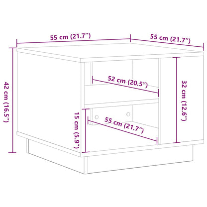 vidaXL Couchtisch Schwarz Eichen-Optik 55 x 55 x 42 cm Holzwerkstoff