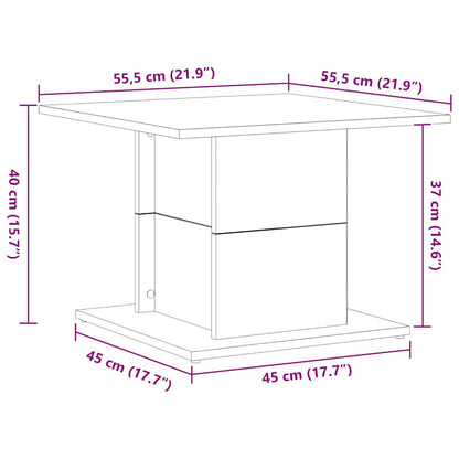 vidaXL Couchtisch Schwarz Eichen-Optik 55,5 x 55,5 x 40 cm