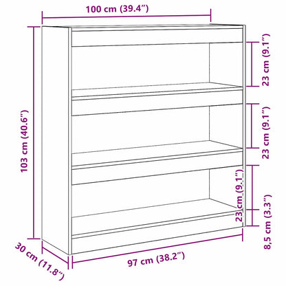 vidaXL Bücherregal Altholz 100 x 30 x 103 cm Holzwerkstoff