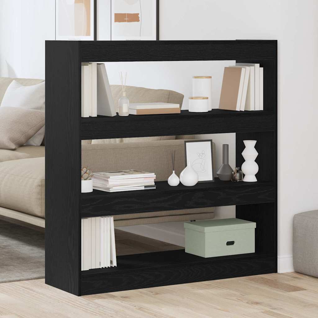 vidaXL Bücherregal Schwarz Eichen-Optik 100 x 30 x 103 cm