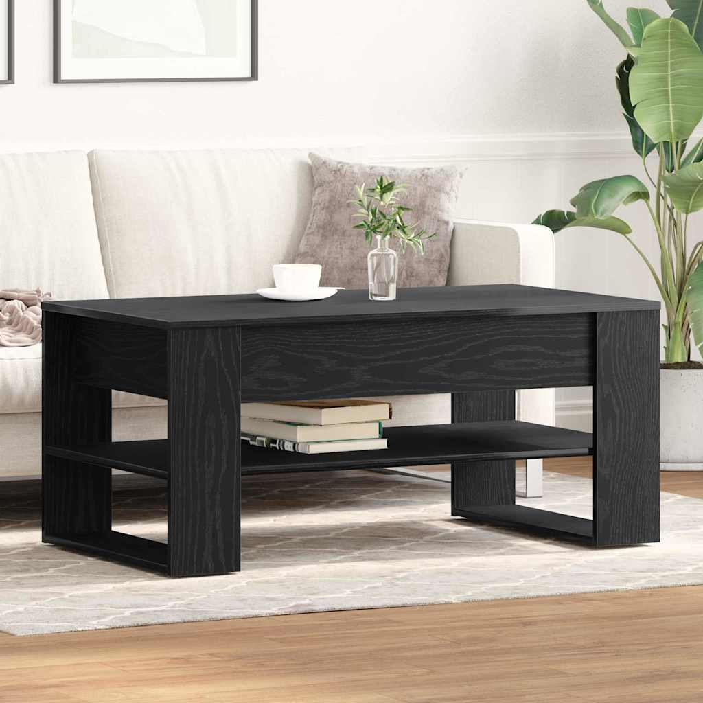 Couchtisch Schwarz Eichen-Optik 102 x 55 x 45 cm Holzwerkstoff