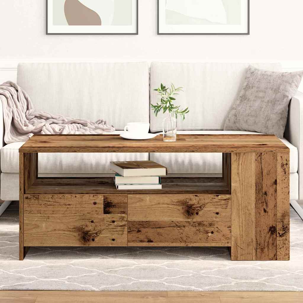 vidaXL Couchtisch Altholz 102 x 55 x 43,5 cm Holzwerkstoff
