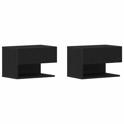 vidaXL Nachttisch 2 pcs Schwarz Eichen-Optik 46 x 30 x 30 cm