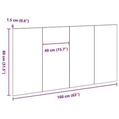 vidaXL Bettkopfteil Schwarz Eichen-Optik 160 x 1,5 x 80,5 cm