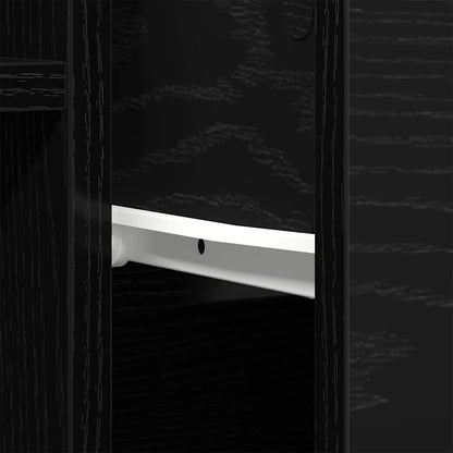 Sideboard Schwarz Eichen-Optik 60 x 30 x 70 cm Holzwerkstoff