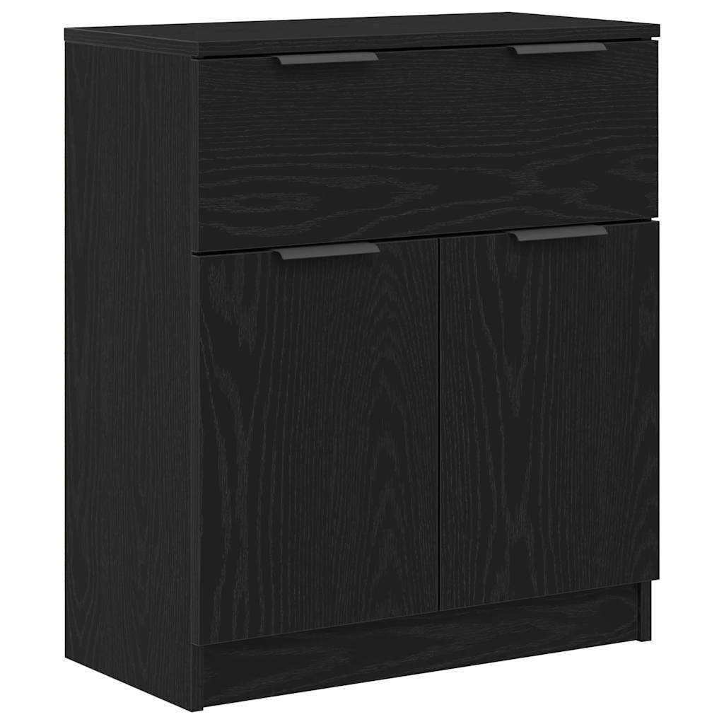 Sideboard Schwarz Eichen-Optik 60 x 30 x 70 cm Holzwerkstoff