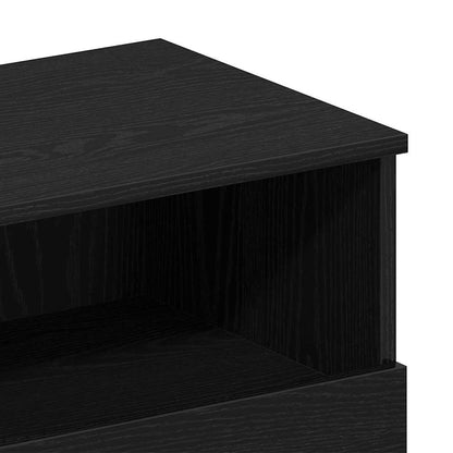 vidaXL Nachttisch Schwarz Eichen-Optik 40 x 35 x 65 cm Holzwerkstoff