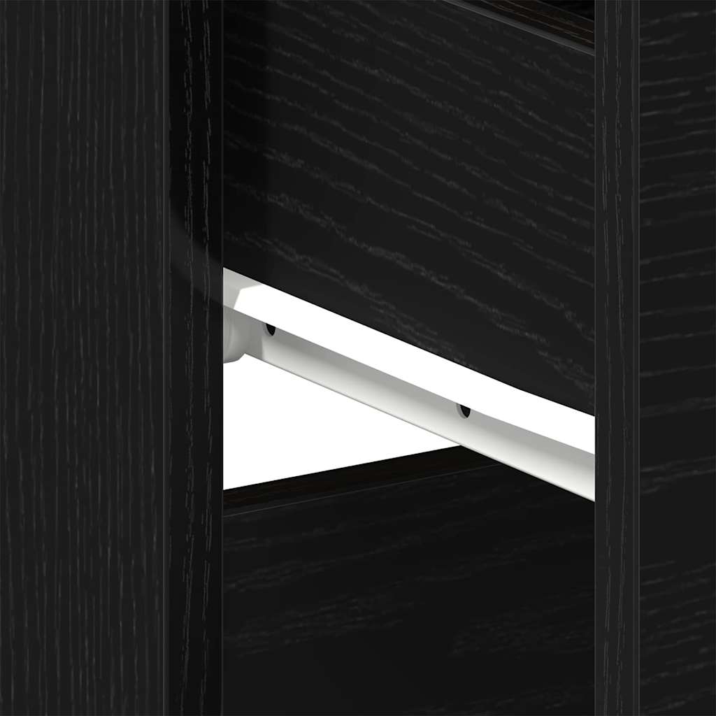 vidaXL Nachttisch Schwarz Eichen-Optik 40 x 35 x 65 cm Holzwerkstoff